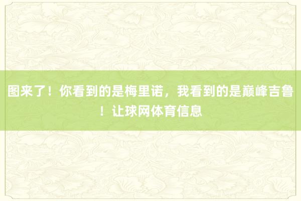 图来了！你看到的是梅里诺，我看到的是巅峰吉鲁！让球网体育信息