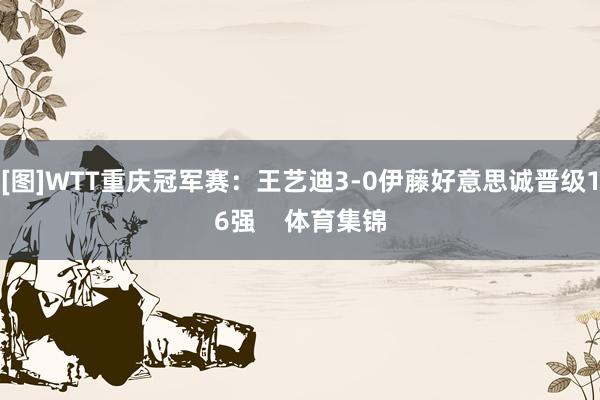 [图]WTT重庆冠军赛：王艺迪3-0伊藤好意思诚晋级16强    体育集锦