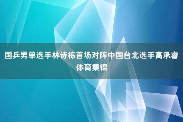 国乒男单选手林诗栋首场对阵中国台北选手高承睿体育集锦