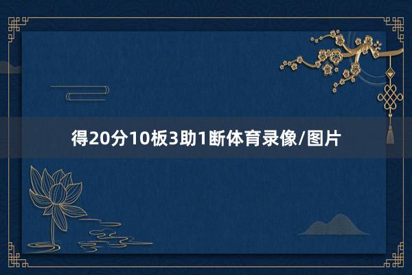 得20分10板3助1断体育录像/图片