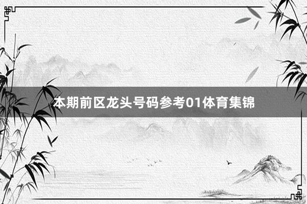 本期前区龙头号码参考01体育集锦