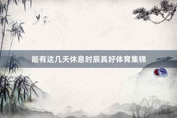 能有这几天休息时辰真好体育集锦