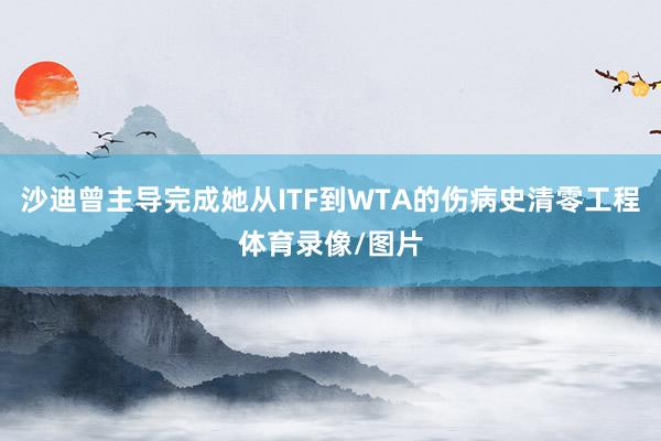 沙迪曾主导完成她从ITF到WTA的伤病史清零工程体育录像/图片