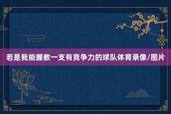 若是我能握教一支有竞争力的球队体育录像/图片