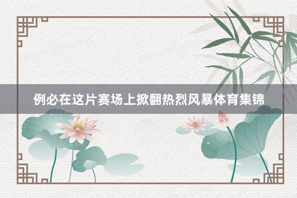 例必在这片赛场上掀翻热烈风暴体育集锦