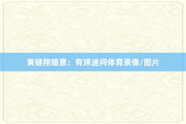黄健翔暗意：有球迷问体育录像/图片