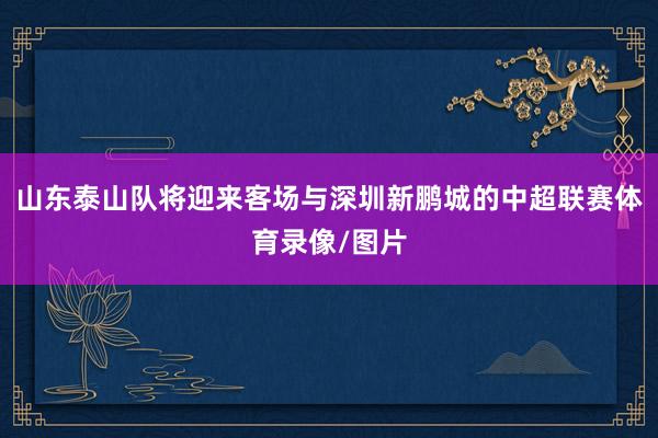 山东泰山队将迎来客场与深圳新鹏城的中超联赛体育录像/图片