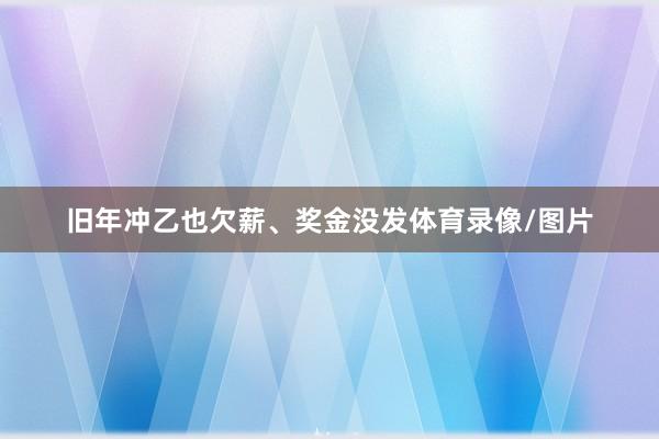 旧年冲乙也欠薪、奖金没发体育录像/图片