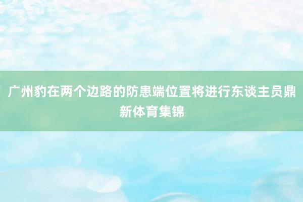 广州豹在两个边路的防患端位置将进行东谈主员鼎新体育集锦