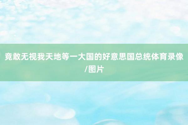 竟敢无视我天地等一大国的好意思国总统体育录像/图片