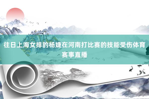 往日上海女排的杨婕在河南打比赛的技能受伤体育赛事直播