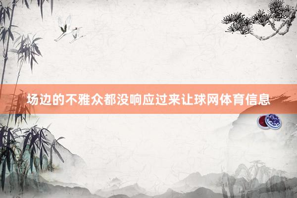 场边的不雅众都没响应过来让球网体育信息