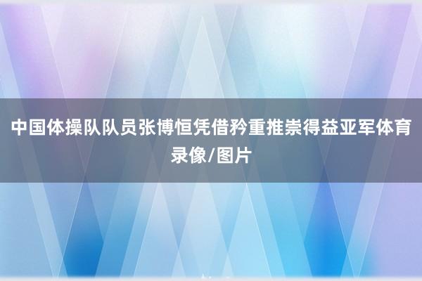 中国体操队队员张博恒凭借矜重推崇得益亚军体育录像/图片
